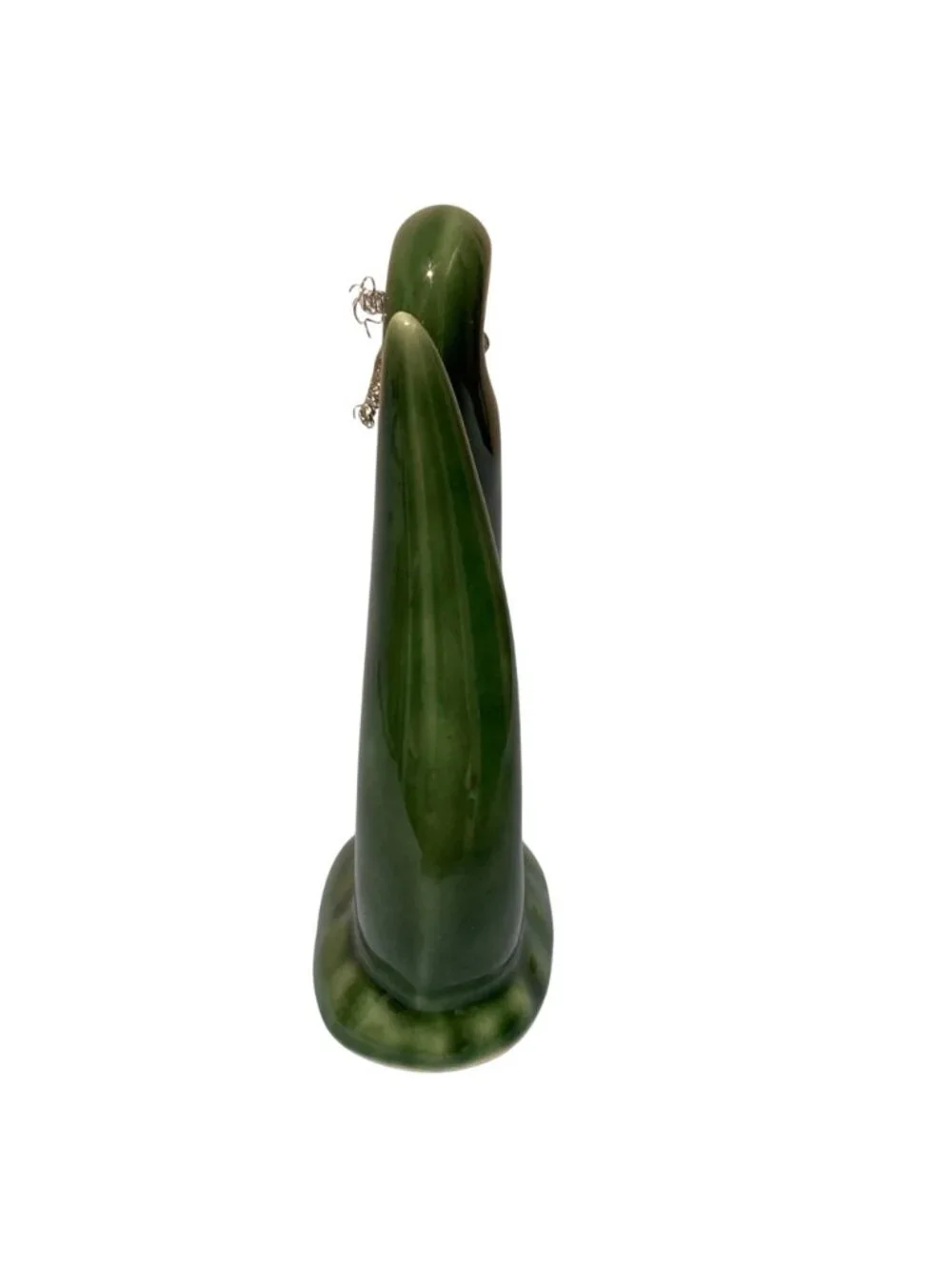 Traditional Hei Matau Green Ceramic Fish Hook Sculpture Figurine New Zealand